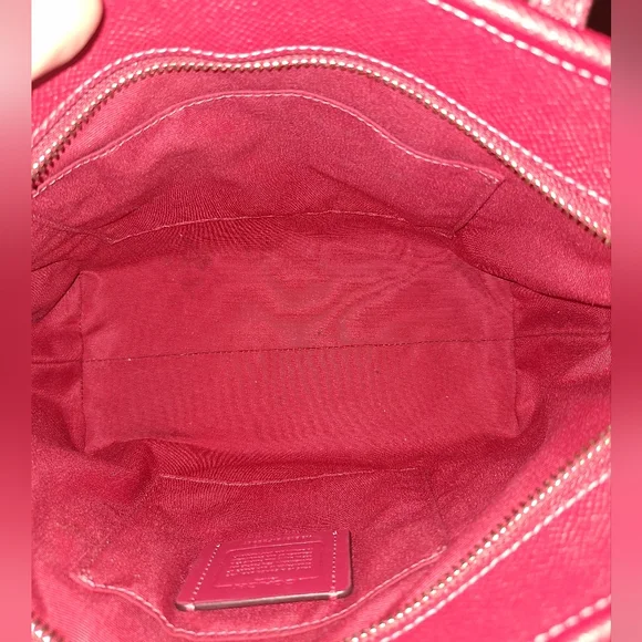 Coach Red Saffiano Leather Small Tote - Picture 5 of 7